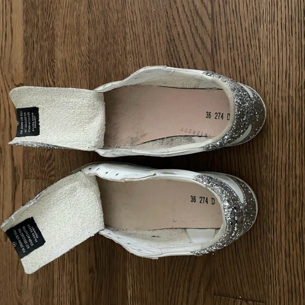Authentic Golden Goose Superstar glitter white & silver sneaker - Picture 6 of 11